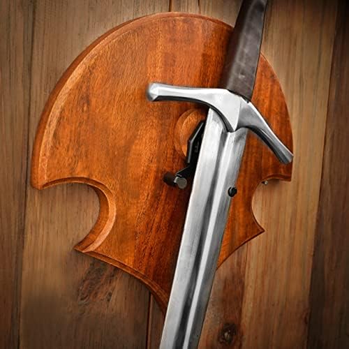Mythrojan אוניברסלי לוח חרב עץ עם מחזיק חרב: קיר חרב קיר לוח קיר לוחית עץ תצוגה עם חומרה