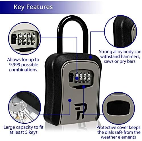 מפתח מנעול תיבת עבור מחוץ-רודי לרוץ נייד שילוב כספת עבור בית מפתחות-מפתח מחביאים כדי להסתיר מפתח מחוץ-עמיד
