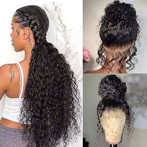 עמוק גל 360 שיער טבעי תחרה פאות מראש קטף עבור שחור אישה גבוהה קוקו 360 תחרה פאה ברזילאי שיער מים גל פאות