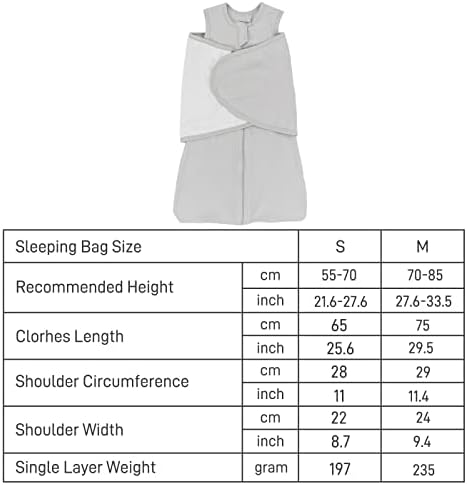 זיג'וי בייבי שקית שינה שק שינה תינוק 0.5 שמיכה לבישה כותנה 3-כיוונון מתכווננת מעבר יילוד