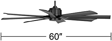 פוסיני אירו עיצוב 60 מגן מודרני מקורה חיצוני תקרת מאוורר עם שלט רחוק מט שחור לח מדורג עבור