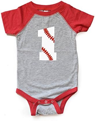 1 בייסבול יום הולדת בגד גוף ילד/ילדה ראשונה BDAY BABY BABY חולצה ראשית ראשונה ראשית ראשית חולצות