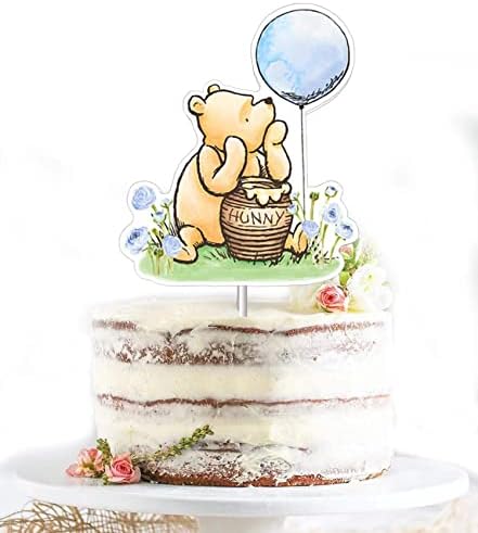 קלאסי הדוב עוגת טופר כחול עבור בני תינוק מקלחת פו דבורה מסיבת יום הולדת קישוטי סידורי