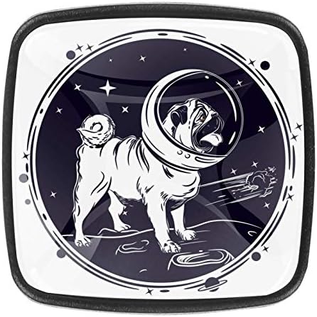 חלל כלב קריקטורה פאג קריסטל ידיות ארונות שידת מגירות, מודרני ארון למשוך ידית 4 יחידות כיכר ריהוט דקור לילדים חדר