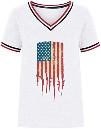 חולצות חמודות חמודות טי דגל אמריקאי חולצת חולצת שרוול קצר