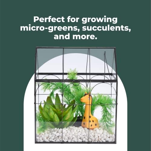 חממה מזכוכית עם מכסה - חממה מקורה צמח חממה עיצוב עיצוב אדמה - ערכת חממה חממה חממה - אביזרי צמח מתנה אידיאלית