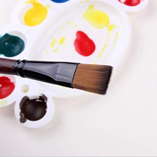 N/A 6 PCS ציוד אמנות ציור ציור קל לניקוי ידית עץ בצבעי מים צבע מברשת עט ניילון שיער לומד שמן אקריליק
