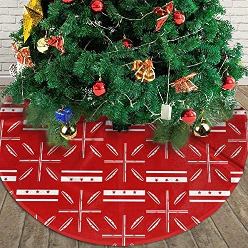 Lveshop Washington-DC-FLAG חצאית עץ חג המולד יוקרה עגול עגול מקורה מחצלת חיצונית כפרי חג המולד קישוטי חג Z 30