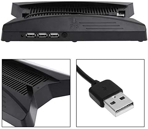קונסולת משחק עמדת מאוורר קריר יותר מאוורר קירור עמדות אנכיות עם 3 רכזת USB עבור PS4 Slim או PS4 Pro Console