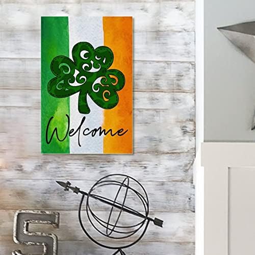 יום פטריק של סנט פטריק שלטי עץ של סימני עץ אירלנד דגל אירלנד אירי שמרוק תלתן תלתן שלט דלת וינטג