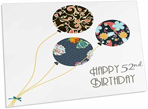 3drose Happy יום הולדת 52 - בלוני פרחים מסוגננים מודרניים. - כרית שולחן כרית הניבה מחצלות