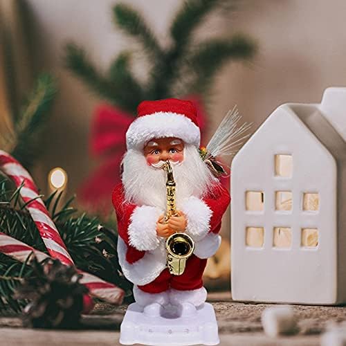 Haijinya מטפס על סנטה קלאוס צעצועים מופעלים עם אורות מוזיקת ​​מוסיקה ורגני ראש טלטלות צליל שירה וריקודים צעצועים