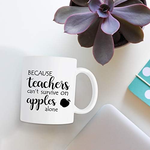 מורה של יום מתנות, כי מורים לא יכול לשרוד על תפוחים לבד קפה ספל, מורה מתנות לנשים, מצחיק מורה ספל