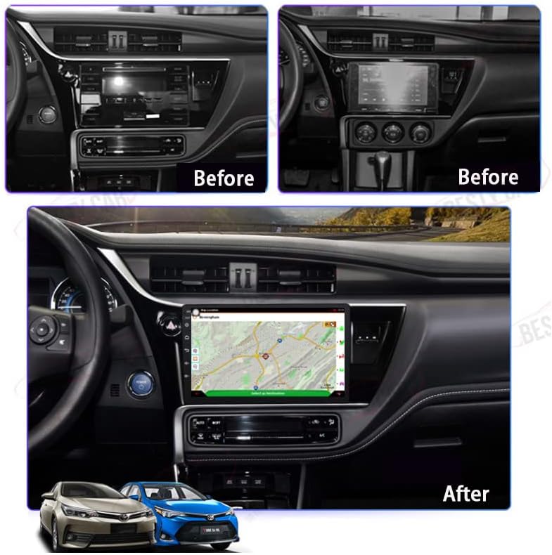 Bestycar 10.1 '' רדיו סטריאו לרכב אנדרואיד לטויוטה קורולה 2017 אוקטה ליבה אנדרואיד 10.0 מסך מגע יחידת מגע