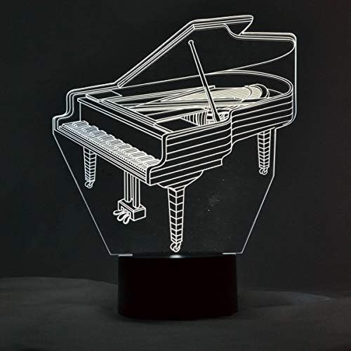 פסנתר מתנות אלברט - מנורת LED תלת מימדית אור אשליה אופטי עם 7 אפקטים של תאורה משתנים צבע