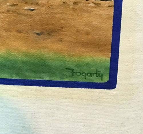 טרנס פוגארטי חתום על ציור שמן מקורי קנבס אנדרה דוסון חוף גורים COA - אמנות MLB עם חתימה