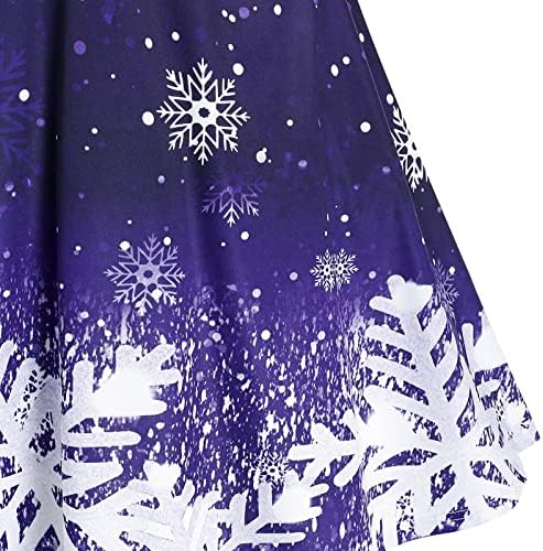 שמלת קטיפה ללא שרוולים לנשים משנות החמישים וינטג 'חג המולד של חג המולד, שמלת שמלה מודפסת קוקטייל