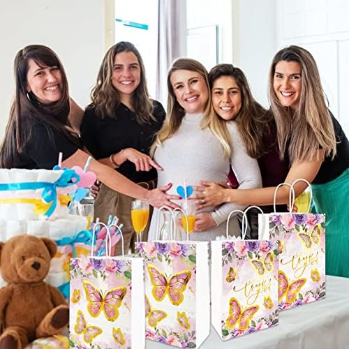 16 יחידות פרפר תיק טובות פרפר מסיבת סוכריות תיק גודי מתנת תיק זהב פרפר נושא בנות יום הולדת ספקי צד עבור