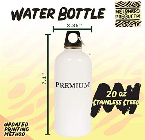 מוצרי מולנדרה שחרור - 20oz hashtag נירוסטה בקבוק מים לבן עם קרבינר, לבן