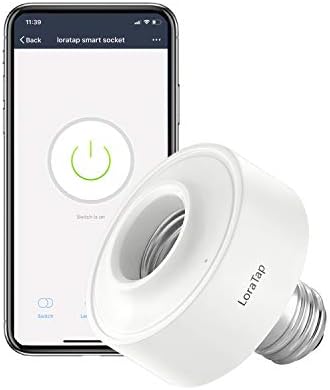 Loratap Smart Wi-Fi LED LED LED SOCKEL SOCKET מתאם TIMER מחזיק מנורה, תואם ל- Google Home ו- Alexa, Control