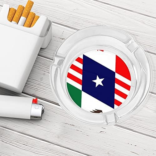 קנדה אמריקאית דגל מקסיקני מעשן מאפרה מזכוכית סיגריה סיגריה מגש אפר מחזיק מעשן מותאם אישית מארז עגול