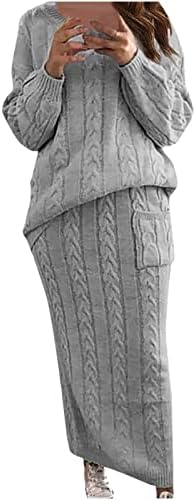 ג'וניורס בראנץ 'סטורט סטים סטים חצאיות סוודר סוודר גרפי ארוך שני חתיכה עם מכסה המנוע סתיו סתיו חורף