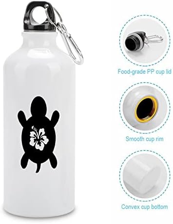 צב הים בהוואי אלומיניום בקבוק מים ספורט עם מכסה וכוס מבודד קרבינר למטייל בקמפינג אופניים