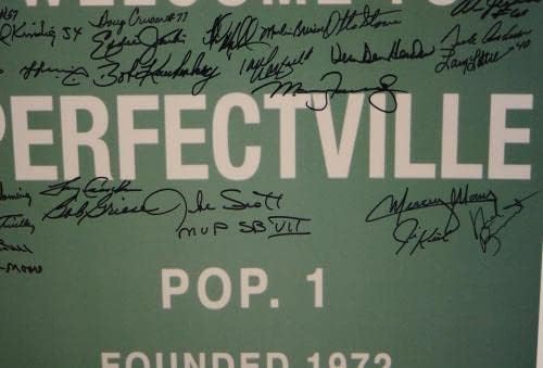 1972 17-0 עונה מושלמת חתימה 16x20 Phoctville Photo- JSA W Auth- Artoggled NFL Art