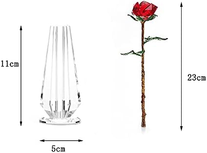 Jingshiy קריסטל אדום ורד פסלוני פרחים לאהבה לנצח מלאכה משקל נייר עם פרחים גביש גביש בקבוק מתנות ליום האהבה