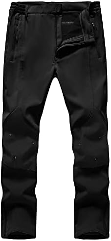 מכנסי סקי שלג אטום למים לגברים צמר פליס מרופד ריפסטופ אטום רוח חיצונית טיולים חיצוניים סנובורד מכנסי