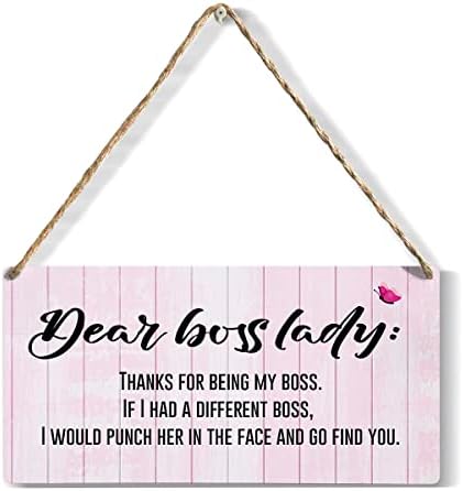 בוס ליידי מתנות לנשים יקר בוס ליידי תודה לך על היותך הבוס שלי עץ תליית סימן ייחודי מתנות עבור בוס נשים