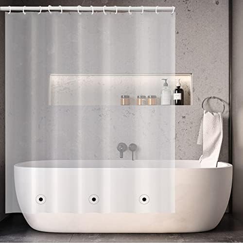 Na וילון מקלחת ברור 72 x 72 Peva 10G וילון מקלחת אניה כבד חובה כבד אטום מים וילונות מקלחת עם חומרי מתכת