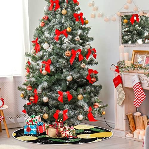 לימוני פירות Oarencol עוזבים חצאית עץ חג המולד שחור 36 אינץ 'מפלגת חג עץ עץ קישוטים