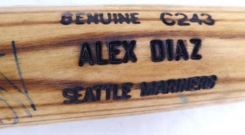 אלכס דיאז עם חתימה בלונדינית לואיוויל סלאגר 1995 משחק משומש של BAT Seattle Mariners Sku 214047