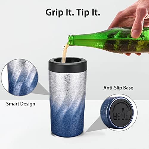 Healthlif Slim Can Cooler, 4-in-1 Can מבודד עבור 12 גרם פחיות מכוסה מכוסה לביר וסודה, מחזיק שתייה נירוסטה קיר