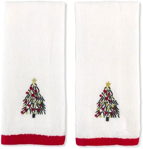 סרפינה ביתי לחג חג המולד של אצבעות האצבעות: כותנה של טרי לבן כובעי שדון נחמדים שובבים עם גבול אדום