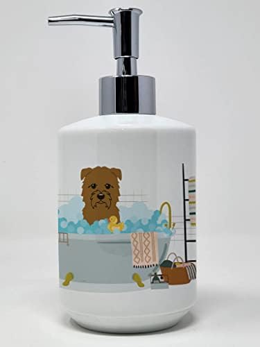 אוצרות קרוליין 5757 סבון טאן גלן מאימל באמבטיה מתקן לסבון קרמי, מתקן לסבון ידיים בקבוקי משאבה