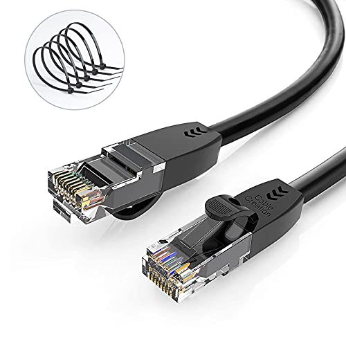 CableCriation קצר Cat6a כבל Ethernet 1ft, 2 חבילות 10 ג'יגה -ביט לשנייה RJ45 כבל רשת LAN, Gigabit