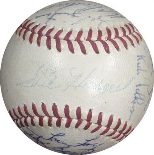 1970 NY Mets Team חתם על NL Feeney Baseball 25 Autos Berra Ryan Seaver Auto COA - כדורי בייסבול