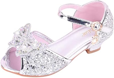 נעלי ילדים עם יהלום סנדלים מבריקים נעלי נסיכה קשת עקבים גבוהה מראים נעלי נסיכה סנדלים לתינוק