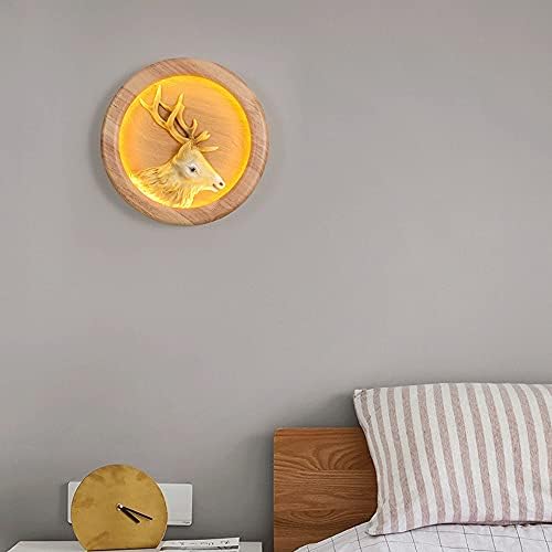 מודרני עץ אמנות קיר מנורות דואר 27 אור מקור אישיות עגול מגולף קיר אורות קישוט סלון חדר שינה ליד מיטת וילה