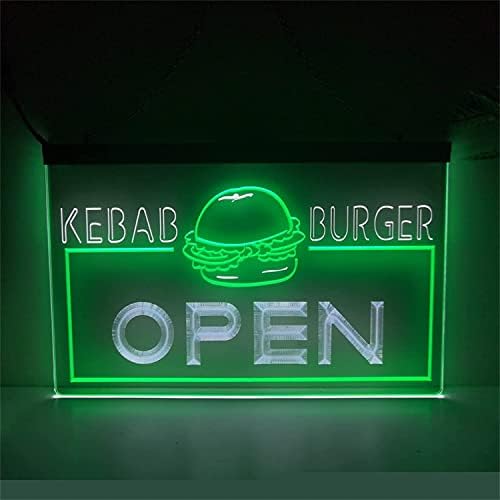 DVTEL Kebab Burger Shop שלט ניאון, אורות לילה של מזון מהיר בהתאמה אישית אורות ניאון אקריליים, שלט