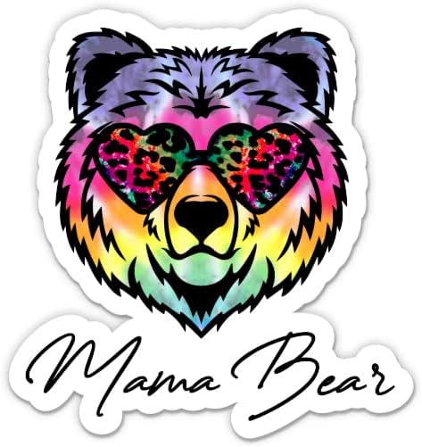 מאמא דוב מדבקה בגוונים - מדבקת מחשב נייד 3 אינץ