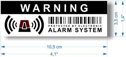 12 x מדבקות שלטי אזהרת אזעקת אבטחה - לשימוש פנימי וחיצוני - הגנה לבית, מכונית. - עמיד בפני מזג אוויר