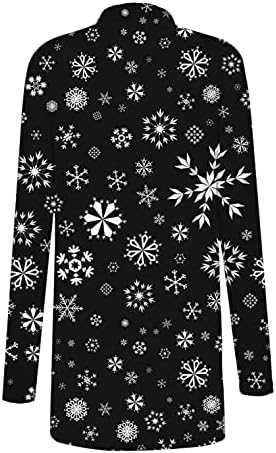 נלומוקט של נשים חג המולד קרדיגן פתוח קדמי שלג חמוד מסוגנן דלעת הדפס גרפי הדפס גרפי חולצות שרוול