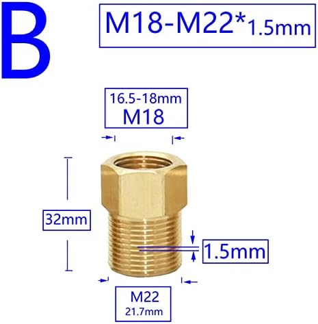 נקבה זכר פליז M14 M18 M22 מחבר חוט שיניים מגרש 1.5 ממ מים נחושת מברז על מכונת כביסה מצמד אמבטיה 1