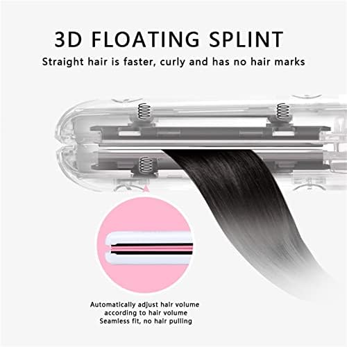 מחליק שיער 2-ב ​​-1 ומסלל שיער, לוחות צפים תלת-ממדיים קרמיקה תכליתית קרמיקה מהירה בחום מהיר מסתלסל עם 2 קטעי