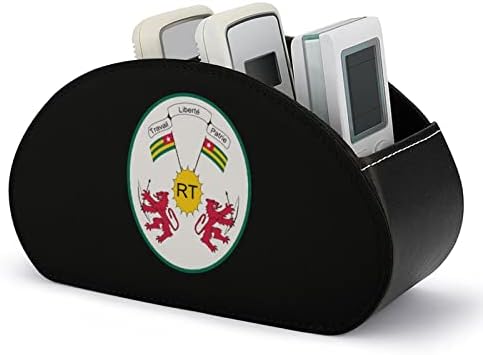 מעיל זרועות של טוגו טלוויזיה שלט רחוק מחזיק עם 5 תאים עור מפוצל תיבת אחסון ארגונית עבור ציוד משרדי