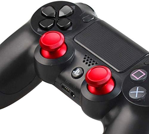 2 יח 'אדום ג'ויסטיק מתכת מאלומיניום סגסוגת פטריות כובע אנלוגי אגודל אגודל אצבע כובע אחיזת אגודל ל- Xbox One PS4