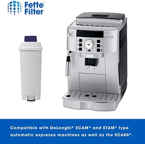 פילטר פט - פילטר מכונת קפה למסנן Delonghi DLSC002 עם מרכך פחמן מופעל, פילטר מים התואם ל- De'longhi